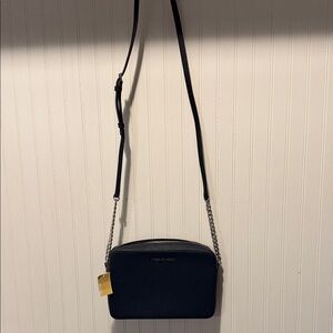 Michael Kors Navy Crossbody Camera Bag with Chain Strap